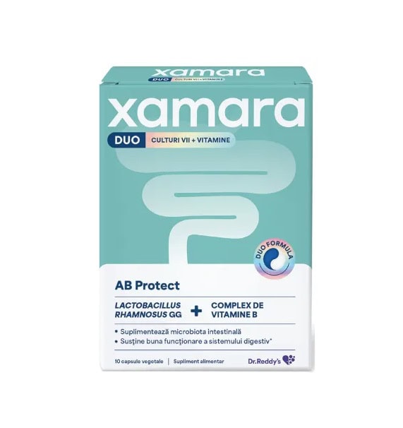 xamara-duo-ab-protect-10-capsule-dr-reddys-O41905-farmacia-morpheus Xamara Duo pentru sănătatea digestivă, probiotice cu vitamine B, la Farmacia Morpheus.