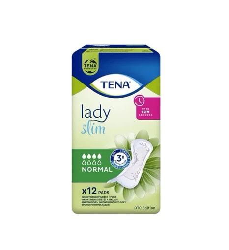 Protection intimă TENA Lady Slim pentru femei, 12 absorbante, confort și siguranță.