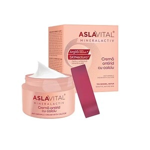 Crema antirid ASLAVITAL cu calciu, pentru piele sensibilă și matură, hidratare și întărire.