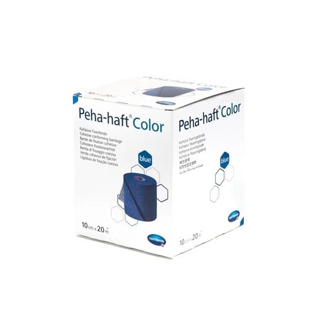 Peha-haft Color. Bandă adezivă medicală pentru încapsulare, 10x20 cm, culoare albastră.