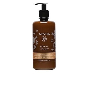Gel de duș cu miere regală Apivita, 500 ml, hidratare și îngrijire naturală.