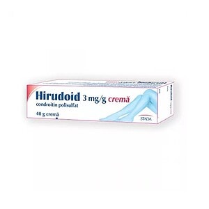 Crema Hirudoid pentru probleme de circulație și venoase, 40g, recomandată de farmacii.