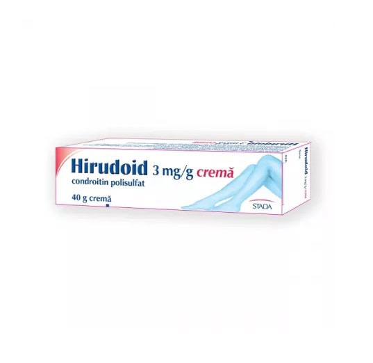 Crema Hirudoid pentru probleme de circulație și venoase, 40g, recomandată de farmacii.