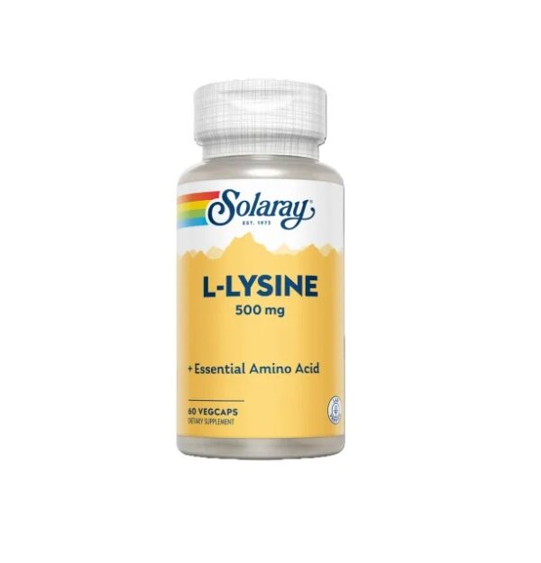 L-LYSINE Solaray 500mg. Capsule L-Lysine 500mg pentru sănătate optimă.