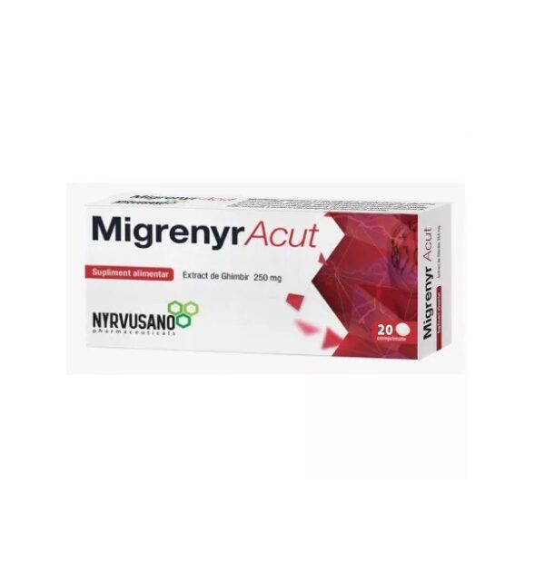 Supliment pentru migrene, Extract de ghimbir 250mg, tratament pentru dureri de cap acute.
