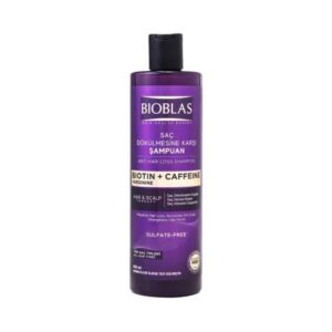 Șampon pentru căderea părului. Șampon BIOBLAS pentru căderea părului, cu Biotină și Caffeină, pentru scalp sensibil și păr fragil, Sulfați-free.