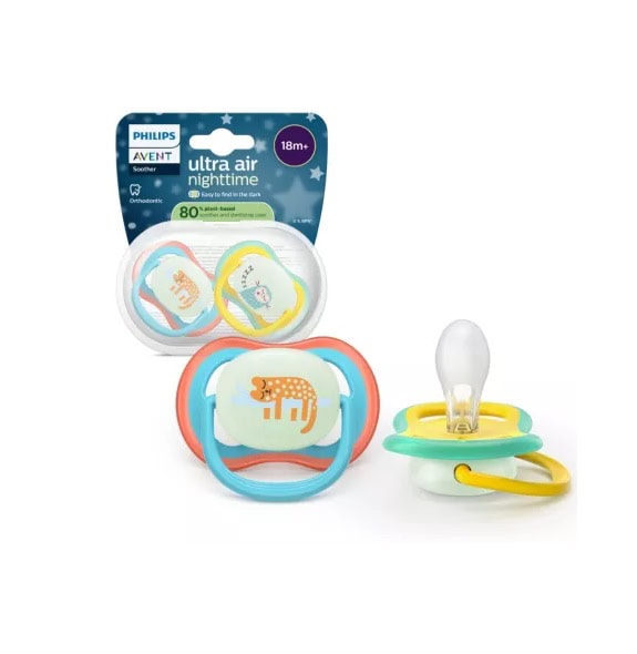 2. Aceste suzete pentru sugari de la Philips Avent, pentru bebeluși peste 18 luni, asigură confort și siguranță.