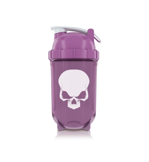 Recipient shaker cu craniu, ideal pentru proteine și aminoacizi, design atrăgător, material durabil, perfect pentru antrenamente.