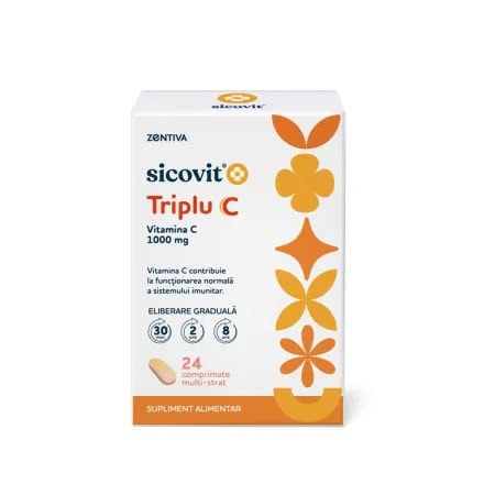Sicovit Triplu C. Vitamina C pentru sistem imunitar.