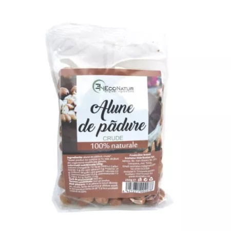 Alune de padure crude, 100% natural, pentru gustări sănătoase și benefici pentru sănătate.