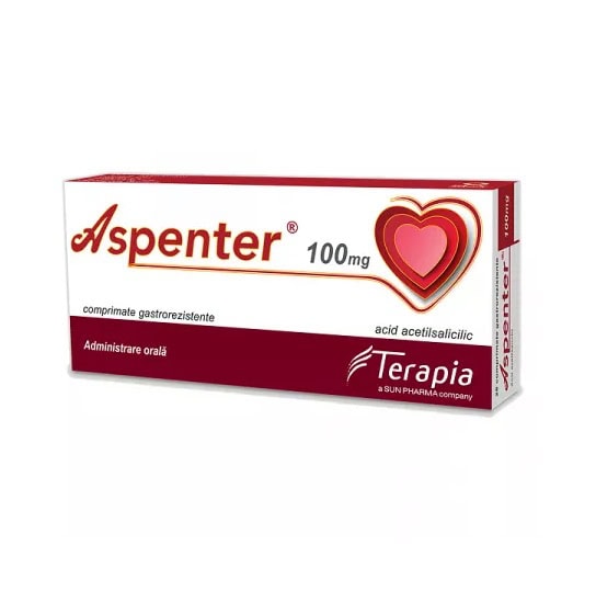 Aspenter 100mg medicament pentru inimă, tratament pentru sănătatea cardiovasculară.