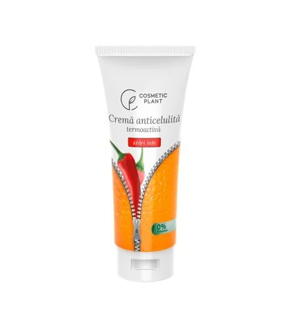 Crema anticelulită. Crema anticelulită termoactivă pentru piele fermă și netedă, cu extract de ardei iute. Ideal pentru reducerea celulitei.