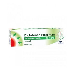 Algol pentru dureri și inflamații, Diclofenac Fiterman 10 mg, cremă pentru reumatism și dureri musculare.