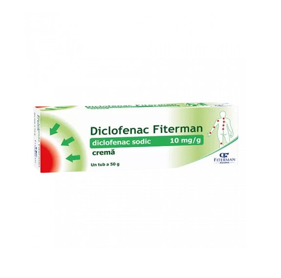 Diclofenac Fiterman. Algol pentru dureri și inflamații, Diclofenac Fiterman 10 mg, cremă pentru reumatism și dureri musculare.