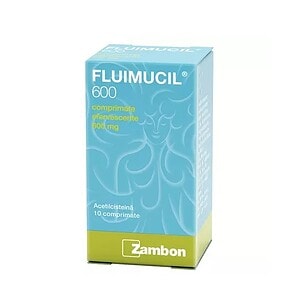 Tablete pentru flebitis fluimucil 600mg.
