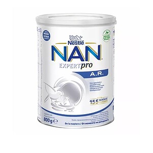 Nan Expert Pro A.R. NAN Expert Pro A.R. pentru lapte, hrană pentru bebeluși, supliment digestiv, 800g.