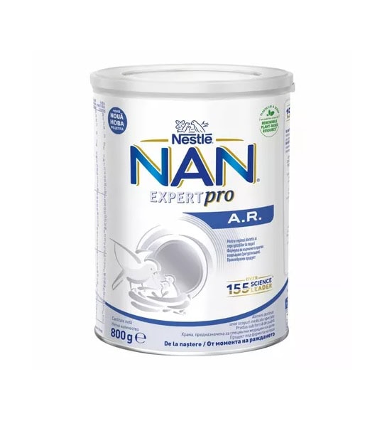 Nan Expert Pro A.R. NAN Expert Pro A.R. pentru lapte, hrană pentru bebeluși, supliment digestiv, 800g.