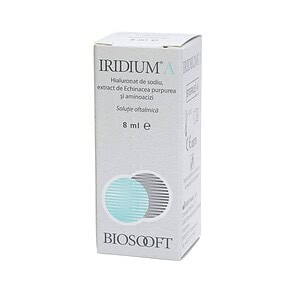 Ser pentru ochi, hidratare, și tratament oftalmic cu hialuronat și extract de Echinacea.