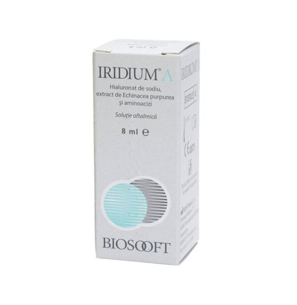 Ser pentru ochi, hidratare, și tratament oftalmic cu hialuronat și extract de Echinacea.