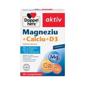 Magneziu + Calciu + D3, 30 Comprimate, Doppelherz