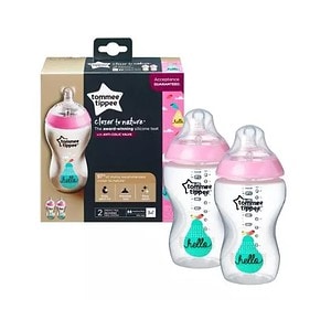 Sticle Lapte Morpheus. Set de 2 biberoane pentru bebeluși Tommee Tippee, silicon anticolici, pentru alăptare naturală.