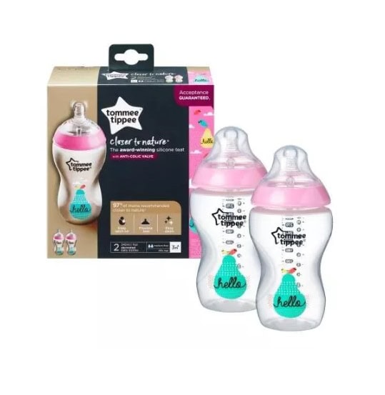 Sticle Lapte Morpheus. Set de 2 biberoane pentru bebeluși Tommee Tippee, silicon anticolici, pentru alăptare naturală.