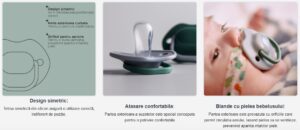 Suport pentru bebeluși cu design ergonomic și confortabil pentru respirație ușoară.
