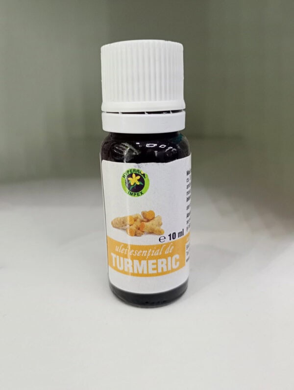 Ulei esențial natural de turmeric, beneficii antiinflamatoare și antioxidante pentru sănătate.