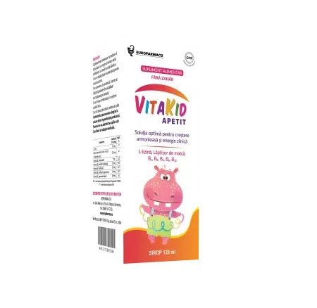 Vitaki Apetit. Imagine cu supliment pentru copii, soluție pentru creșterea apetitului și energie, fără zahăr.