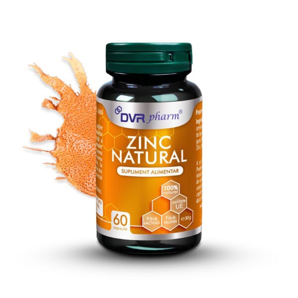 Supliment zinc natural, 60 capsule cu zinc și luteină pentru susținerea sistemului imunitar.