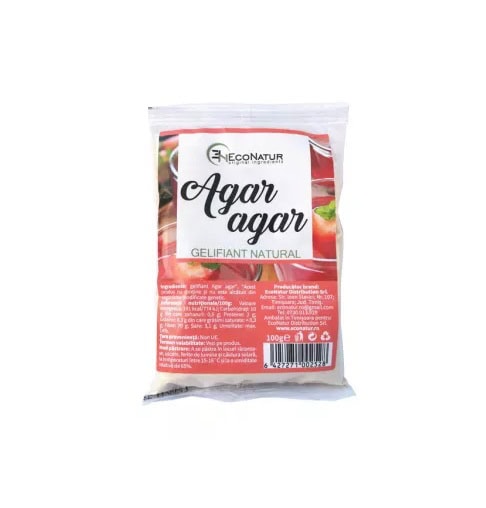 Agar agar natural, gelifiant vegetal pentru deserturi și preparate culinare.