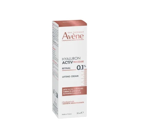Crema de față Avène Hyaluron Activ cu 0.1% Retinal pentru lifting facial.