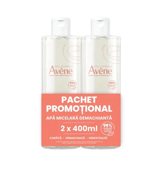AVENE Pachet Apa Micelara Demachianta, 400 ml + 400 ml