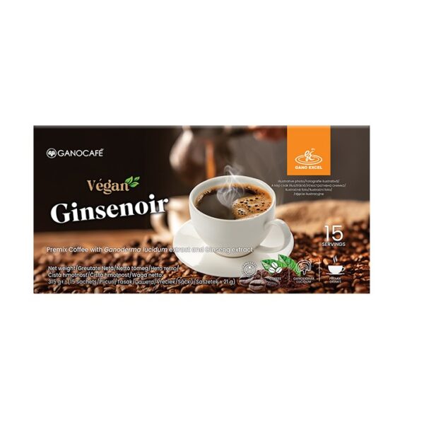 Cafea vegană cu ginseng, 15 plicuri, Gano Excel, pentru energie naturală.