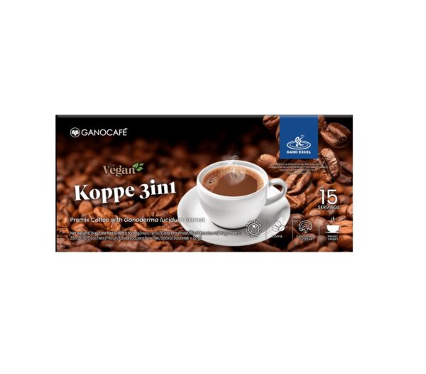 Cafea vegană Koppe, 15 plicuri pentru o băutură energizantă și sănătoasă.