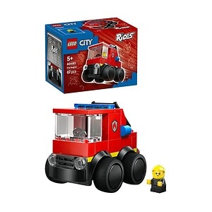 Camionetă de pompieri Lego City, 67 piese, ideală pentru joacă și dezvoltarea creativității.