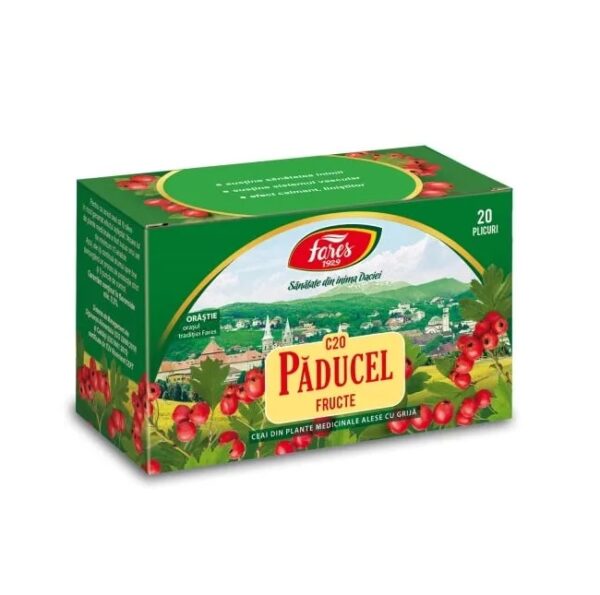Ceai Paducel din plante medicinale, 20 plicuri, pentru sustinerea sănătății inimii și relaxare.
