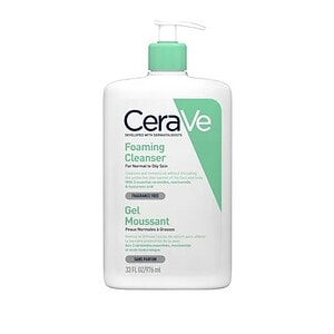 Gel de curățare spumant CeraVe pentru piele normală și grasă, 976 ml, curăță în profunzime și mențin.