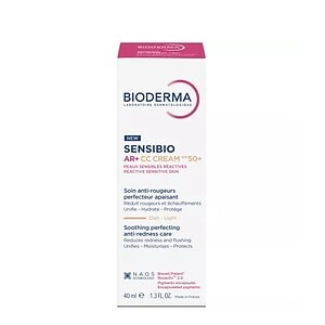 Cremă SPF 50+ pentru piele sensibilă, protecție solară Bioderma Sensibio AR+.