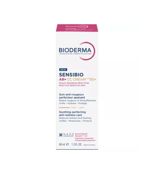 Cremă SPF 50+ pentru piele sensibilă, protecție solară Bioderma Sensibio AR+.