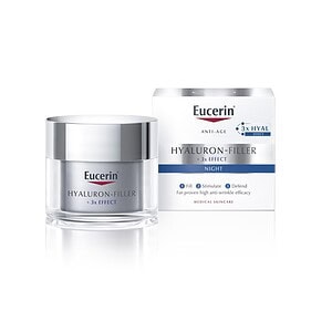 Crema de Noapte Hyaluron-Filler Eucerin Hidratează și reduce ridurile cu crema de noapte Hyaluron-Filler Eucerin, 50 ml.