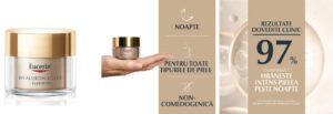 Hidratează și întinerește pielea cu crema de noapte Eucerin Hyaluron-Filler + Elasticitate, 50ml.