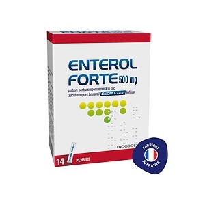 Enterol Forte 500 mg - pulbere pentru suspensie orală, 14 plicuri, Biocodex.