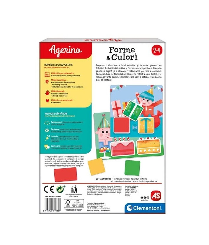 Joc Educativ Forme si Culori Agerino, Clementoni