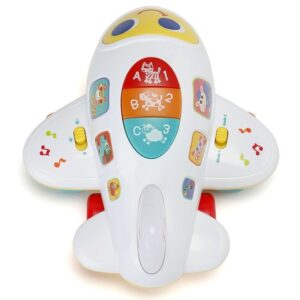 Jucarie interactiva avion pentru copii cu lumini si sunete, ideal pentru dezvoltarea coordonarii si.