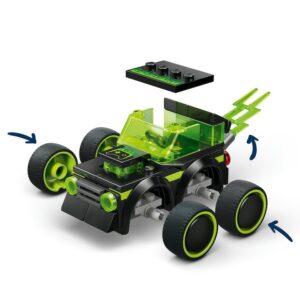 Mașină de curse Lego City cu piese verzi și negre, ideală pentru jocuri și colecție.