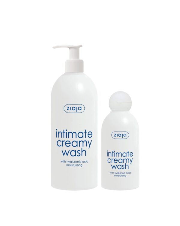 Gel intim cremos Ziaja cu acid hialuronic, pachet 700ml pentru hidratare și îngrijire delicată.