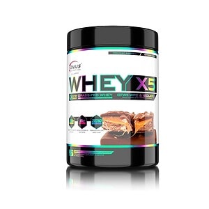 Pudra proteică Whey X5 cu aromă de blueberry freeze, 900g, pentru susținerea masei musculare și recu.