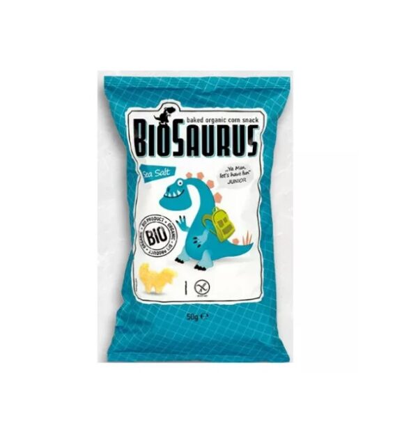 Pufuleti Bio din Porumb si Sare de Mare Fara Gluten Biosaurus, 50 g, Mc Lloyd's