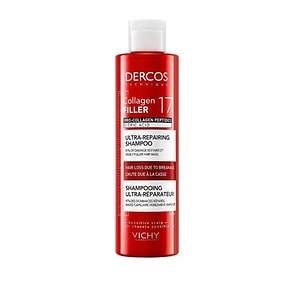 Reparator pentru păr deteriorat și fragil, Dercos Collagen 17 Filler, 200 ml, Vichy.